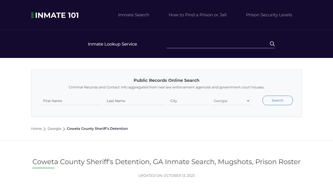 Coweta County Sheriff's Detention, GA Inmate Search, Mugshots, Prison ...